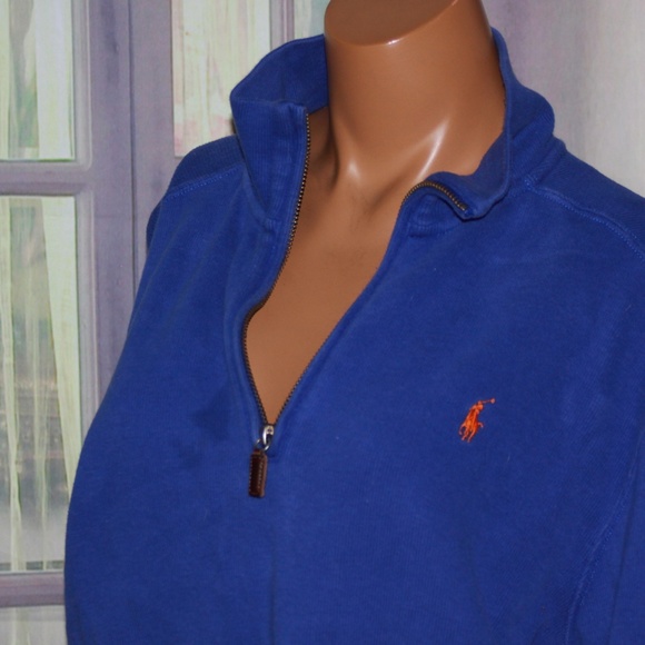 Men's Polo Ralph Lauren Blue Cotton Blend Pullover - Picture 2 of 5
